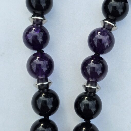 Obsidian-Chakra-Mala (1) mit Edelstahlanhänger (Blume des Lebens) – Bild 20