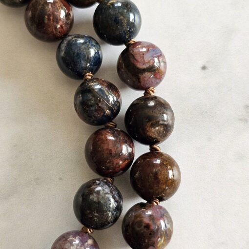 Pietersit-Mala (1) mit Pietersit-Anhänger (Freiform) und Armband – Bild 20