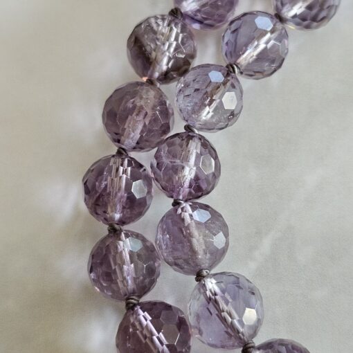 Amethyst (hell und facettiert) -Mala mit Kreuzanhänger aus 925 Silber und Amethyst sowie Armband – Bild 20