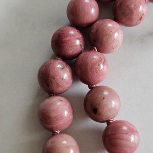 Rhodonit-Mala mit Rhodonit-Donut und Armband – Bild 20