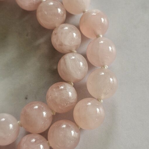 Rosenquarz-Bergkristall-Mala mit Rosenquarz-Anhänger (Freiform) und Armband – Bild 20