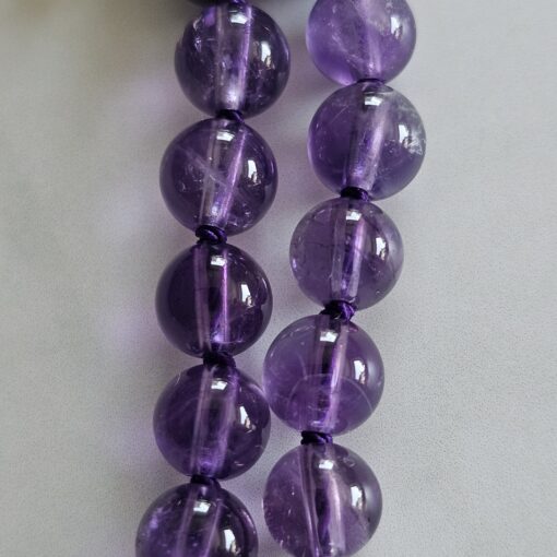 Amethyst-Granat-Mala mit Amethyst-Anhänger (Freiform): – Bild 20