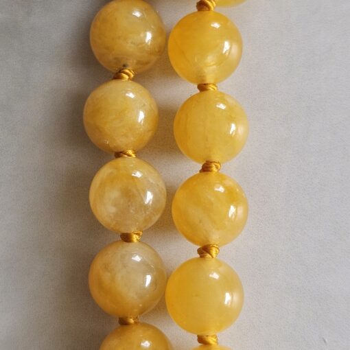 Jade (gelb) -Bergkristall-Mala mit gelbem Jade-Donut – Bild 21