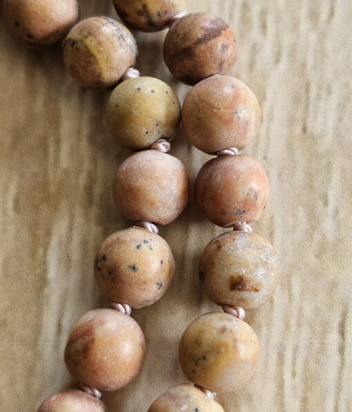 Jaspis (naturfarben und matt) -Mala (2) mit rundem „Outback-Jaspis"-Anhänger – Bild 21