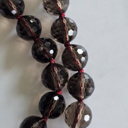 Granat (facettiert) -Rauchquarz (facettiert) -Rosenquarz (facettiert) -Mala (1) mit Granat-Anhänger (Oval) und Armband – Bild 21