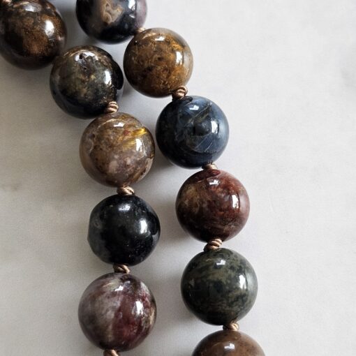Pietersit-Mala (1) mit Pietersit-Anhänger (Freiform) und Armband – Bild 21