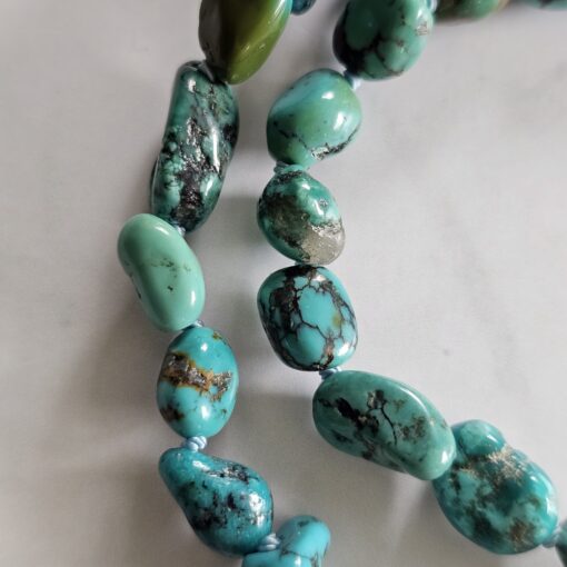 Türkis (Kiesel) -Messing-Mala mit Türkis-Anhänger (Freiform) und 2 Armbändern – Bild 20