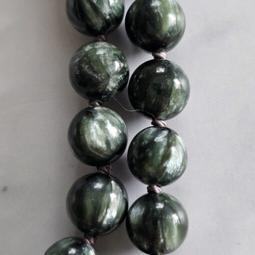 Seraphinit-Mala (1) mit Seraphinit-Anhänger (Oval) und Armband  – Bild 22