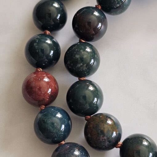 Heliotrop-Mala mit Heliotrop-Anhänger (Freiform) und Armband – Bild 19