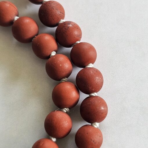 Achat (weiß) -Dumortierit-Jaspis (rot) -Mala (matt) mit Edelstahlanhänger und Armband – Bild 22