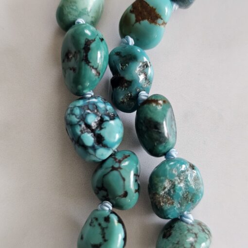 Türkis (Kiesel) -Messing-Mala mit Türkis-Anhänger (Freiform) und 2 Armbändern – Bild 24