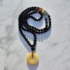 Obsidian-Chakra-Mala (2) mit gelbem Aragonit-Donut