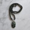 Seraphinit-Mala (2) mit Seraphinit-Anhänger (Oval)