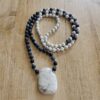 Dumortierit-Magnesit-Mala (2) mit Magnesit-Anhänger (Freiform)