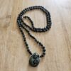 Eldarit ("Kabambastein", matt) -Turmalin (schwarz) -Mala mit Eldarit-Anhänger (Freiform)