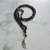 Granat (facettiert) -Mala mit Quaste aus 925 Silber