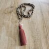 Jaspis („Shoushan-Jaspis") -Mala (2) mit Baumwollquaste: