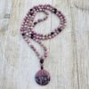 Rhodonit (facettiert) -Turmalin (schwarz, facettiert) -Mala mit Rhodonit-Donut