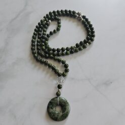 Chromdiopsid-Mala (2) mit Chromdiopsid-Donut