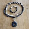 Dumortierit-Magnesit-Mala (1) mit Dumortierit-Donut und Armband