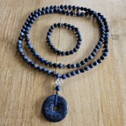 Dumortierit-Mala (2) mit Dumortierit-Donut und Armband