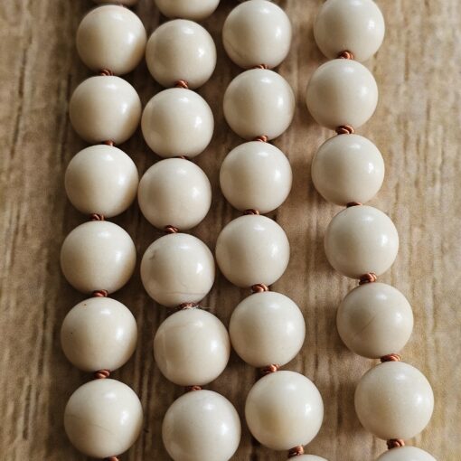 Jaspis („Elfenbein-Jaspis“) -Kupfer-Mala mit Printstone-Donut und Armband – Bild 2