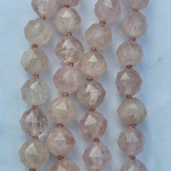 Alternative view of Morganit (Beryll, facettiert) -Mala mit 925 Silberquaste und Armband