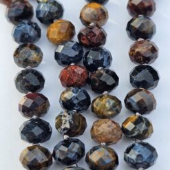 Alternative view of Pietersit (facettierte Rondelle) -Mala mit Edelstahlanhänger und Armband
