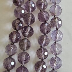 Alternative view of Amethyst (hell und facettiert) -Mala mit Kreuzanhänger aus 925 Silber und Amethyst sowie Armband