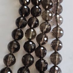 Alternative view of Rauchquarz (facettiert) -Mala mit Kreuzanhänger aus 925 Silber und Rauchquarz sowie Armband