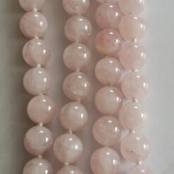 Alternative view of Rosenquarz-Bergkristall-Mala mit Rosenquarz-Anhänger (Freiform) und Armband