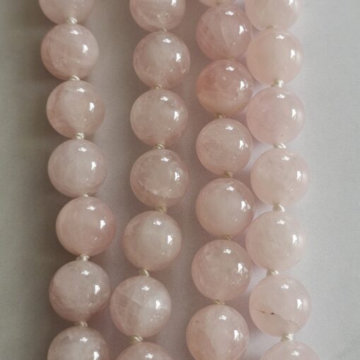 Rosenquarz-Bergkristall-Mala mit Rosenquarz-Anhänger (Freiform) und Armband – Bild 2