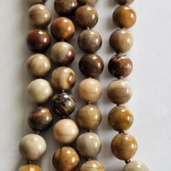 Alternative view of Versteinerte Holz-Mala (1) mit versteinertem Holz-Anhänger (Tropfen) und Armband