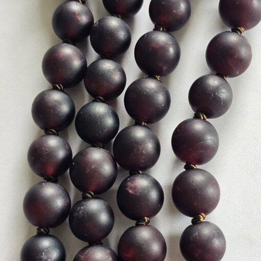 Granat (matt) -Mala mit Granat-Anhänger (Freiform) und Armband – Bild 2