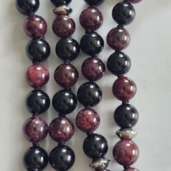 Alternative view of Granat-Turmalin (schwarz) -Mala mit Edelstahl-Anhänger (Engel mit Herz)
