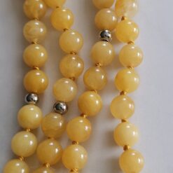 Alternative view of Jade (gelb) -Bergkristall-Mala mit gelbem Jade-Donut