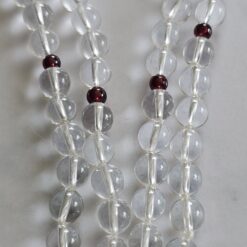 Alternative view of Bergkristall-Granat-Mala mit Chakra-Anhänger (Sonne)