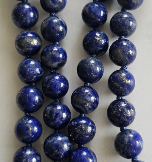 Lapislazuli-Pyrit-Mala (5) mit Anhänger mit einer Pyrit-Sonne – Bild 2