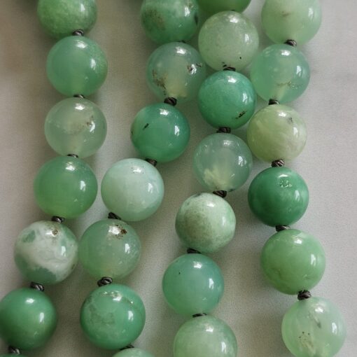 Chrysopras-Mala (6) mit Chrysopras-Anhänger (Oval) – Bild 2