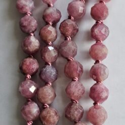Alternative view of Turmalin (rosa und facettiert) -Mala mit  925 Silberanhänger (Lotusblatt)