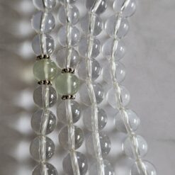 Alternative view of Bergkristall-Chakra-Mala (2) mit rundem Chakra-Anhänger (Blume des  Lebens)