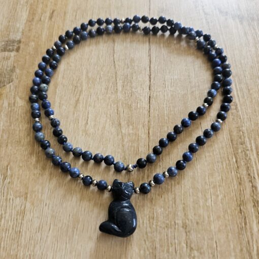 Dumortierit-Mala mit Dumortierit-Katze – Bild 3