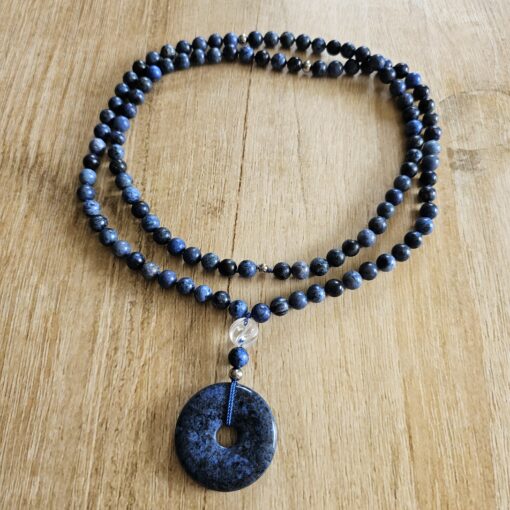 Dumortierit-Mala (2) mit Dumortierit-Donut und Armband – Bild 3