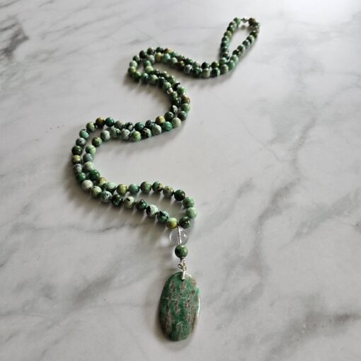 Variscit-Mala mit Variscit-Anhänger (Oval) – Bild 4