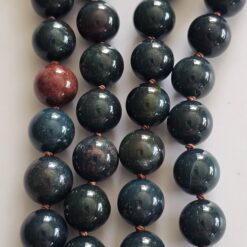 Alternative view of Heliotrop-Mala mit Heliotrop-Anhänger (Freiform) und Armband
