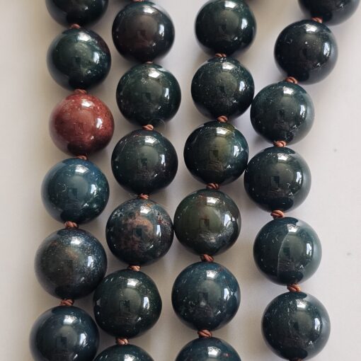 Heliotrop-Mala mit Heliotrop-Anhänger (Freiform) und Armband – Bild 2