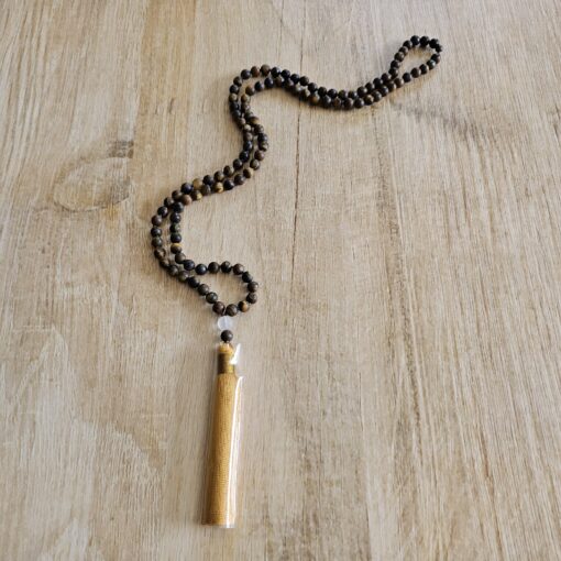 Tigerauge (matt) -Mala mit Seidenquaste – Bild 4