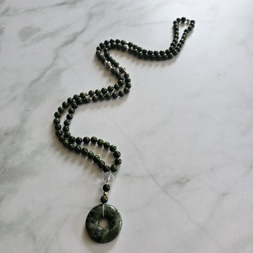 Chromdiopsid-Mala (2) mit Chromdiopsid-Donut – Bild 4