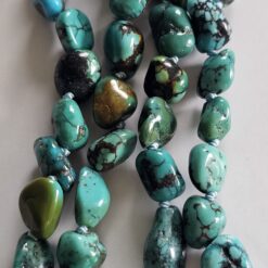 Alternative view of Türkis (Kiesel) -Messing-Mala mit Türkis-Anhänger (Freiform) und 2 Armbändern