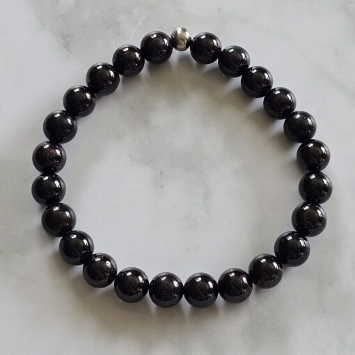 Granat (dunkel) -Mala mit Granat-Donut und Armband – Bild 4